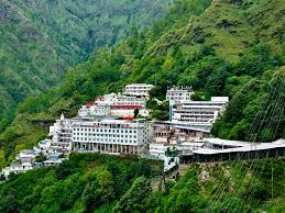 Devotees walking on the Vaishno Devi track in Jammu & Kashmir during pilgrimage