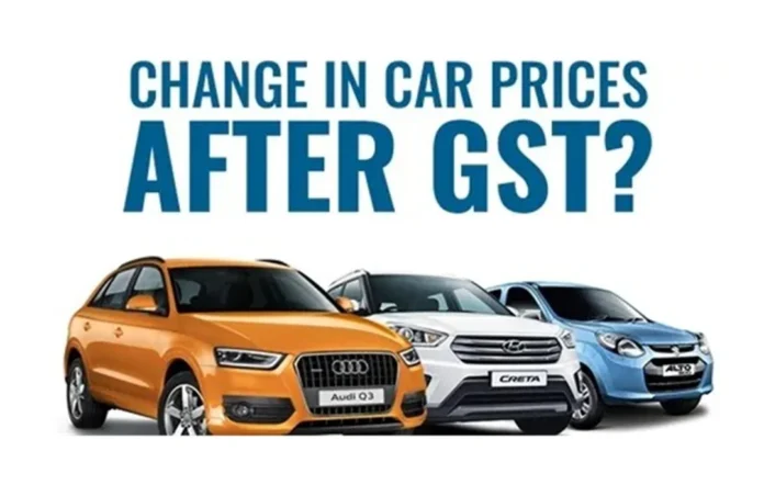 New cars displayed at dealership after GST cuts lower prices by ₹1 lakh