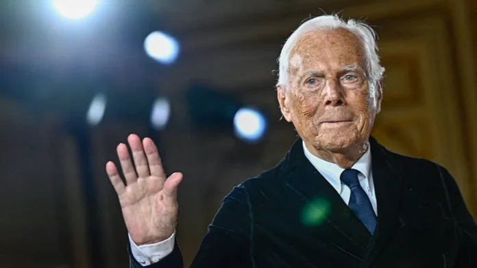 Giorgio Armani, legendary Italian fashion designer, at a public event — remembered worldwide after his passing at age 91.”
