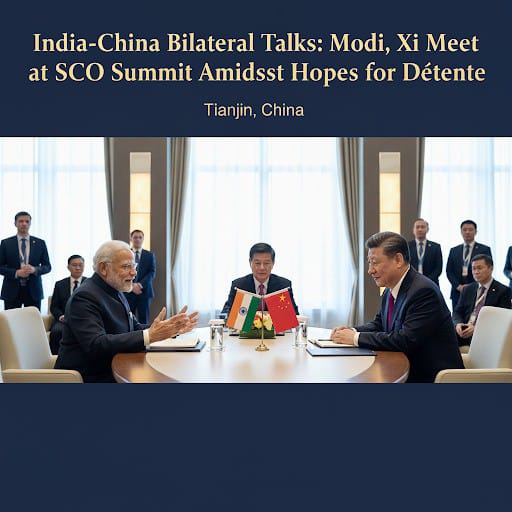 Modi and Xi Meet at SCO Summit Prime Minister Narendra Modi and Chinese President Xi Jinping in bilateral talks at the SCO summit.